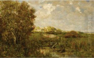 A Rowing Boat In A Dune Landscape by Bernard Schregel