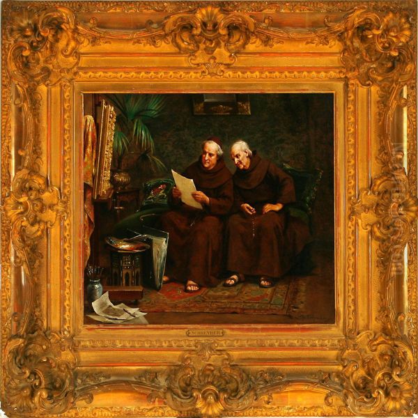 Interiorwith Two Monks Reading A Document - view 1