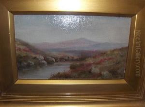 Dartmoor Landscape With Stream And Heather