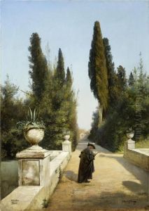 Villa D'este At Tivoli by Wassilij Pawlowitsch Schreiber