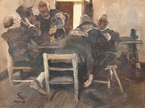 Frohliche Gesellschaft In Der Wirtsstube by Wilhelm Schreuer