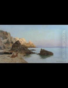 Sera Sulla Spiaggia Di Amalfi by Franz Schreyer