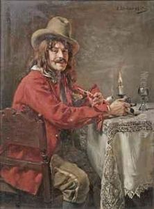 A Pleasurable Smoke by Albert Friedrich Schroder
