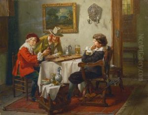Gracze W Tryktraka by Albert Friedrich Schroder
