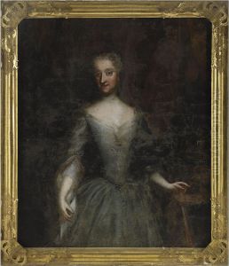 Portratt Av Drottning Ulrika Eleonora D.y. Ikladd Vit Klanning Samt Guldbroderad Hermelinmantel by Georg Engelhard Schroder