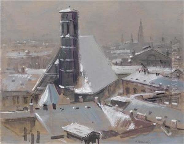 A View Over Vienna Roofs And Minoritenkirche - view 1