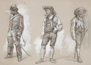 Soldat Und Mann Mit Hut (in Zwei Versch Soldat Und Mann Mit Hut (in Zwei Versch
