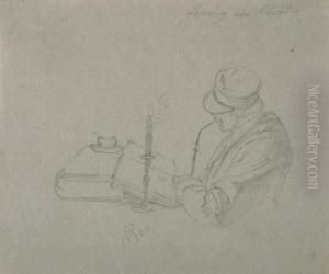 Der Maler Carl Friedrich Lessing. 1834 by Adolf Schrodter