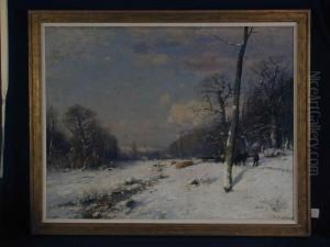 Winterlandschaft Mit Holzfuhre by Wilhelm Schroeter