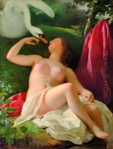 Leda Mit Dem Schwan by Franz Schrotzberg