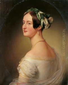 Bildnis Einer Jungen Dame. by Franz Schrotzberg