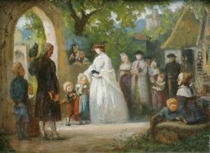 Kirchgang In Der Schwalm by Emil Gottlieb Schuback