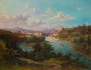Ansicht Der Stadt Steyr by Heinrich Carl Schubert