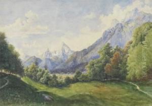 Motiv Von Aigen Bei Salzburg by Heinrich Carl Schubert