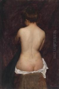 Female Nude From Behind by Hugo Schubert