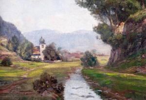 Pejzaz Z Kosciolem by Hugo Schubert