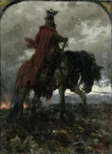Der Reitende Tod Uber Dem Schlachtfeld by Werner Wilhelm Gustav Schuch