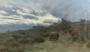 Landschaft Mit Stimmungsvoller Wolkenformation. by Werner Wilhelm Gustav Schuch