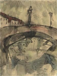 Spielmann Auf Br cke by Johann Robert Schuerch
