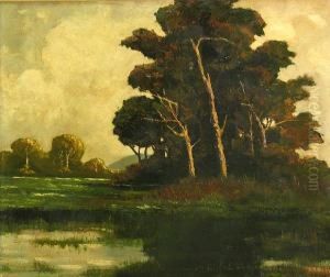 Tree By A Pond by Johann Schuld