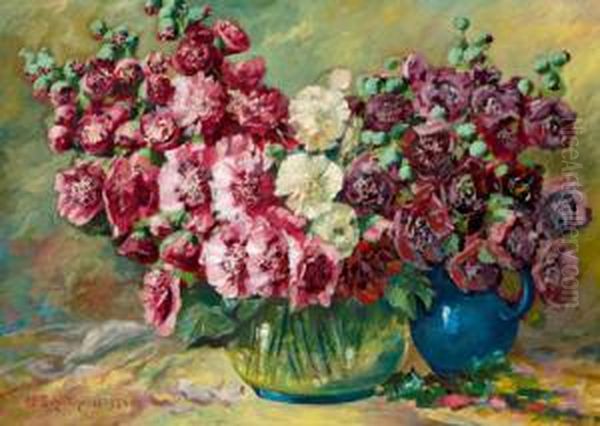 Stockrosen In Einer Vase - view 1