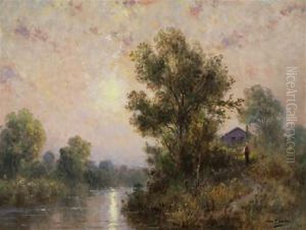 Wooded Lake Scene - view 1