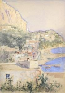 Hamn, Motiv Fran Capri by Anshelm Schultzberg