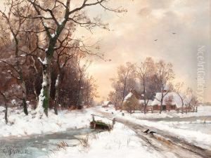 Verschneite Niederrheinische Winterlandschaft by Karl Heinrich Schultze