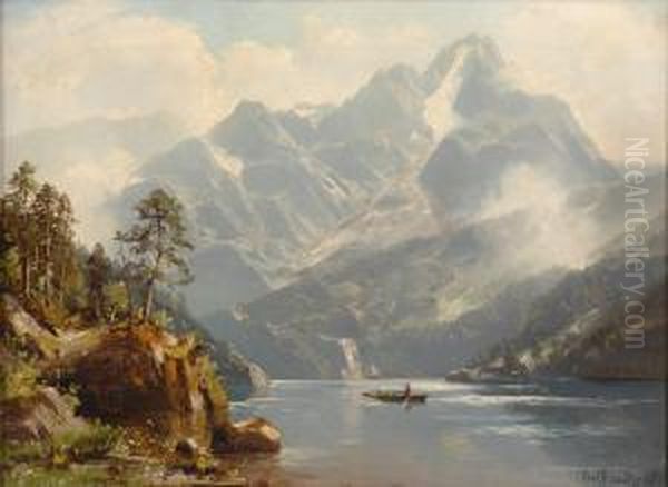 Alpine Seenlandschaft Mit Ruderbooten. - view 1