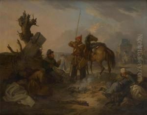 Halte D'un Uhlan Et Son Regiment