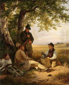 A Well Deserved Meal In The Fields by Karl Friedrich Schulz