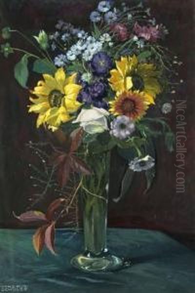 Blumenstilleben Mit Einem Sommerstraus In Der Vase Vor - view 1