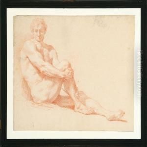 A Collection Of Nine Academy Drawings Of Male Nudes
