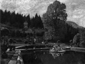 "im Park Von Schloss
Linderhof". Sign., Rucks. Bez. Ol Auf Karton. 61 X 80,5 Cm.
Rahmen by Friedrich Schutz