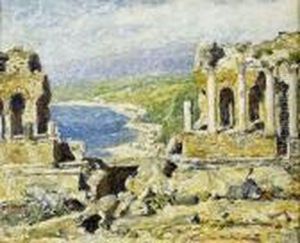 "teatro Greco, Taormina". by Friedrich Schutz