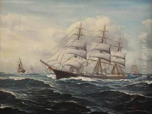 Zaglowiec Na Morzu by Friedrich Schutz