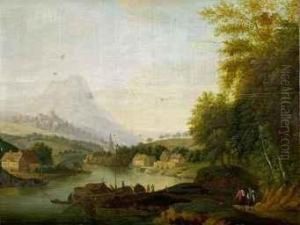 Stadtchen Am Rhein by Johann Georg Schutz
