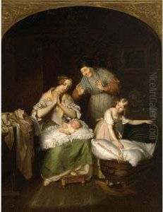 Admiring The New-born by Wilhelm Johann Schutze