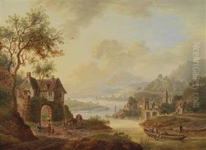 Rhine Landscape by Christian Georg Schuttz II