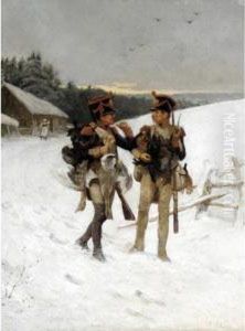 Two Officers With Game by Alexander Schwabe