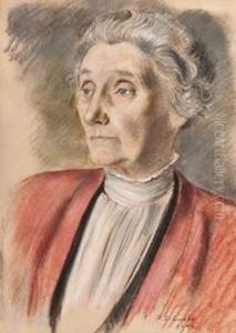 Portrait Of Mary Sargent Florence by Randolph Schwabe