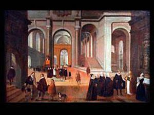 Kircheninterieur Mit Lebenslauf-symbolik by Johann Michael Schwabeda