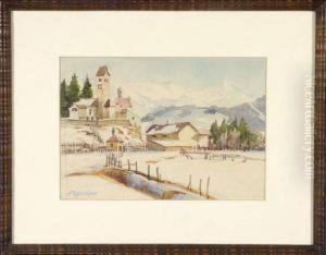 Stein Bei Immenstadt - Teilansicht Mit Der St. Mauritius Kirche by Fritz Schwaiger