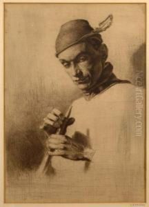 Man With A Flute by Hans Schwaiger