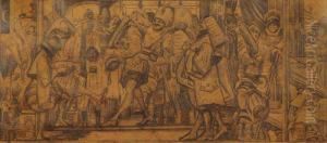 Story-telling - A Figural Scene by Hans Schwaiger