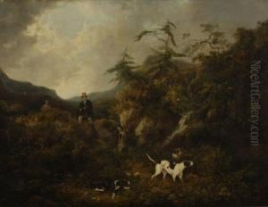 Shooting In A Highland Landscape by Charles Henry Schwanfelder