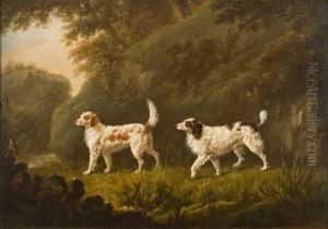 Two Setters In A Landscape by Charles Henry Schwanfelder