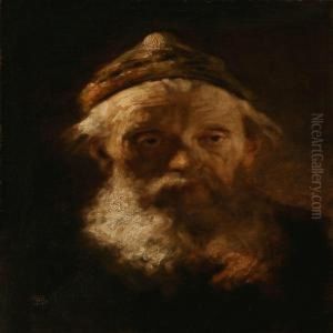 Portrait Of A Old Man With A Large Beard by Frans Schwartz