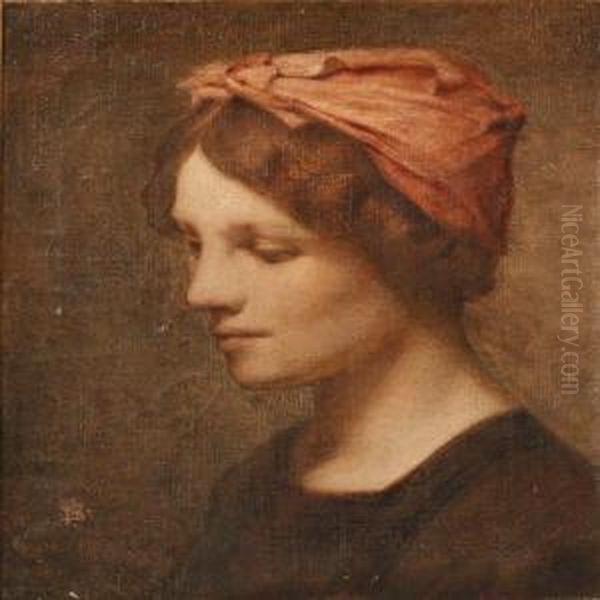 Woman With A Red Head Scarf - view 1