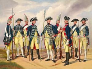 Preusische Soldaten Um 1786 by Gustav Schwartz or Schwarz